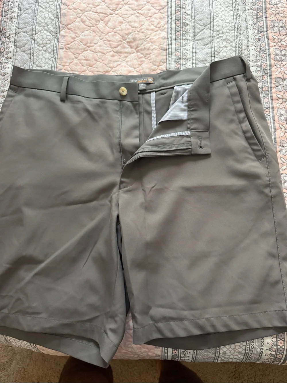Peter Millar Crown Sport Gray Olive Waistband Pants